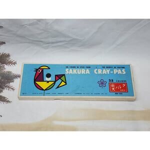Vintage SAKURA CRAY-PAS Oil Crayons Set of 24 Non-toxic Made in Japan 1960s